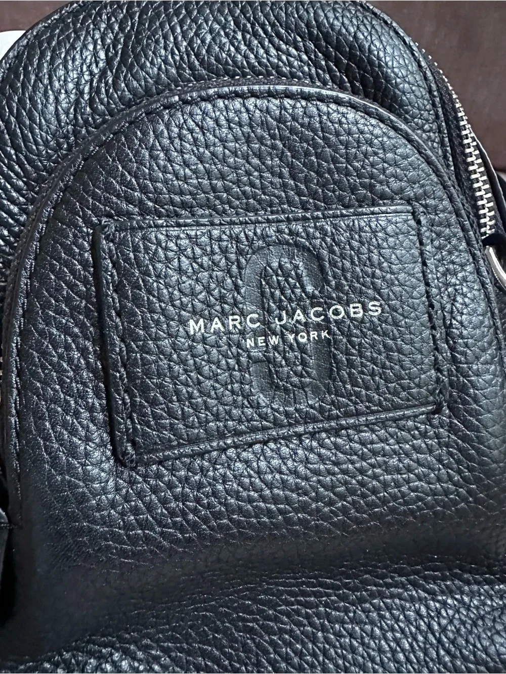 Marc Jacobs Black Pebbled Leather Mini Backpack Silver Hardware Crossbody Bag